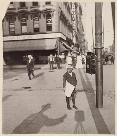 Self-Portrait with Newsboy by Lewis Wickes Hine